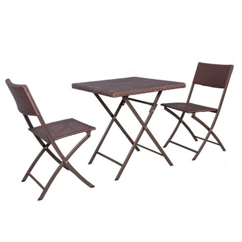 Buy Palm Springs Garden Rattan Folding Bistro Dining Table Set from our ...