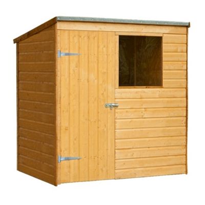 buy 4 x 6 rock shiplap pent shed - assembled garden wooden