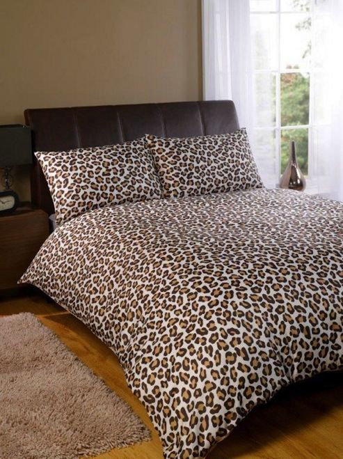 Buy Leopard Print Chocolate 3 Piece Duvet Cover Set, Single Bed from ...