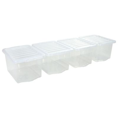 Buy Wham 24L Plastic Storage Boxes, Clear, Set of 4 from our Storage ...