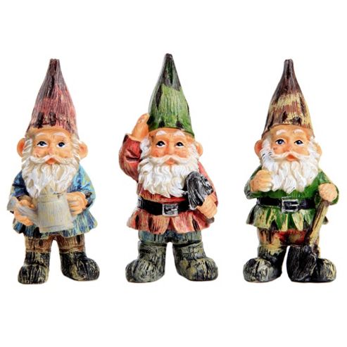 Buy Set of 3 Traditional Small 11cm Garden Gnome Ornaments from our ...