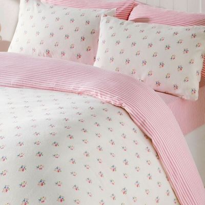 Buy Molly, Pink Floral Single Bedding & Pillowcase Duvet Cover Set 100% ...