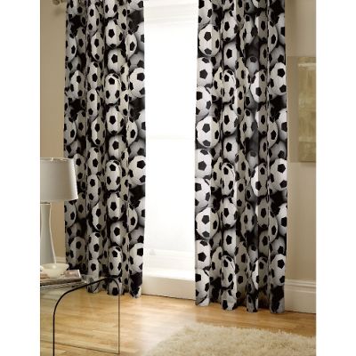 Buy Black and White Tab Top Football Curtains 72s from our Tab Top ...