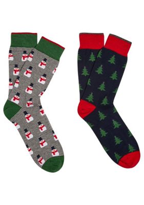 Buy F&F 2 Pair Pack of Christmas Tree and Snowman Socks from our ...