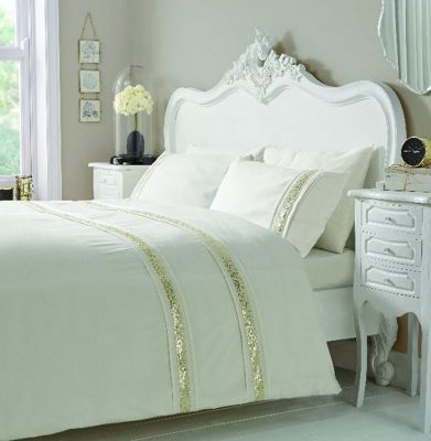 Buy Serene Glance Cream Gold Super King Duvet Cover Set From Our