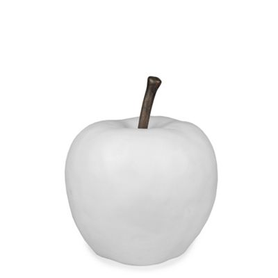Buy Large Contemporary White Resin Apple Fruit Garden Ornament from our