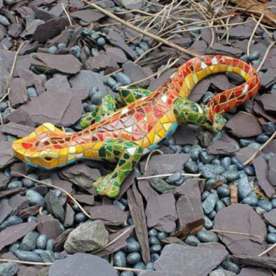 Buy Multi Coloured Mosaic Resin Lizard Garden Ornament ...