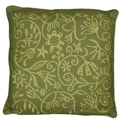 Buy Flower Embroidered Cushion Green From Our Cushions Range - Tesco