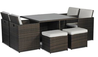 Buy Savannah Rattan 4 Seat Cube Dining Set from our Rattan Garden ...