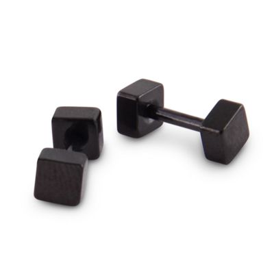 stud square earrings stainless steel 4mm urban male tesco catalogue number