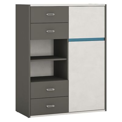 Buy Alien 2 Door 4 Drawer Storage Cabinet With Open Shelf From Our