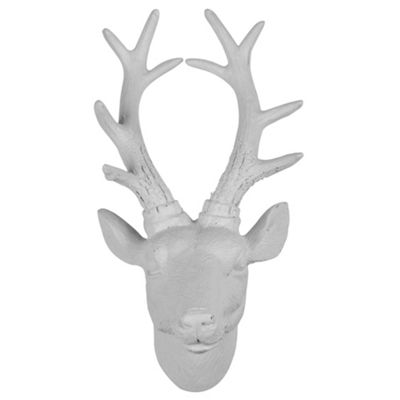 Buy 20cm White Polyresin Wall-mountable Stag's Head Ornament from our ...