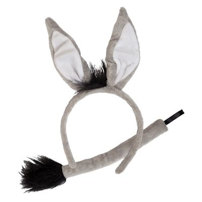 Buy Donkey Ears Headband Tail Farm Animal Ears Fancy Dress Costume ...