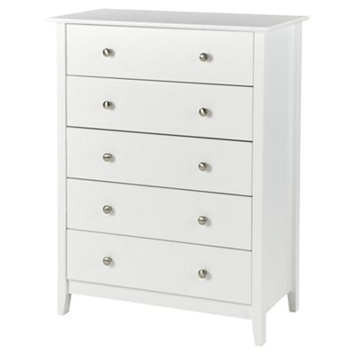 Buy Skandi 5 Drawer Chest, White from our Chests of Drawers range - Tesco