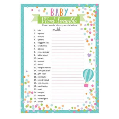 Buy Amscan Baby Shower Word Scramble Game Pack Of 24 Sheets From