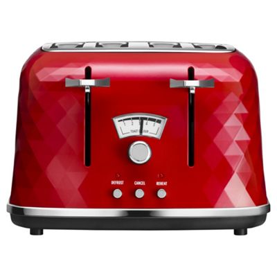 Buy DeLonghi CTJ4003.R Brillante Designer 4 Slice Toaster - Red and ...