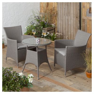 Buy Tesco San Marino Rattan Garden Bistro Set, Grey from our Rattan