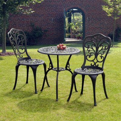 Buy Suntime Sussex Black Cast Aluminium Bistro Set from our Metal ...