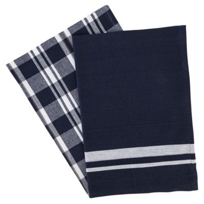 Buy Tesco blue & white Check Tea Towel 2 Pack from our Tea Towels range ...