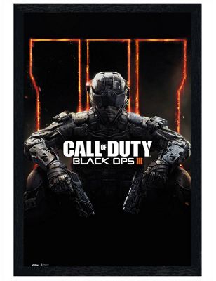 Call Of Duty Black Wooden Framed Black Ops 3 Cod Poster