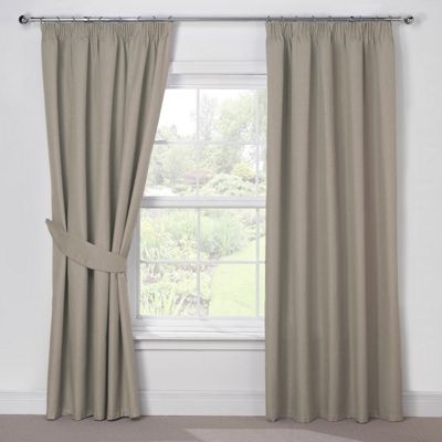 Buy Julian Charles Luna Mocha Blackout Pencil Pleat Curtains - 66x54