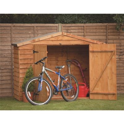 Buy 7 x 3 Rock Select Overla   p Bike Shed + Double Doors 7ft 