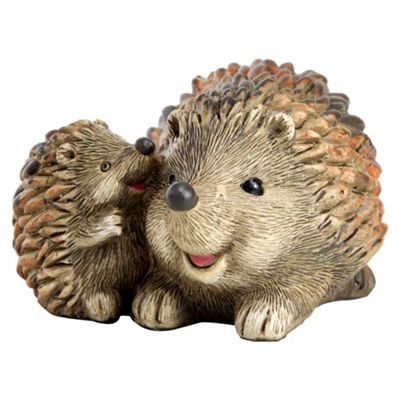 Buy Brown Polyresin Hedgehog with Hoglet Garden Ornament from our ...