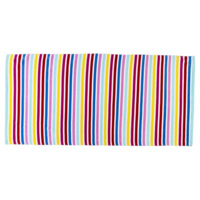 Buy Tesco Pink Stripe Beach Towel From Our Beach Towels