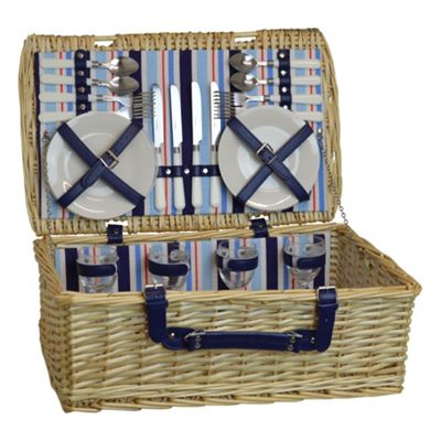 Buy 4 Person Picnic Hamper Set. Wicker Willow Outdoor Basket from our ...
