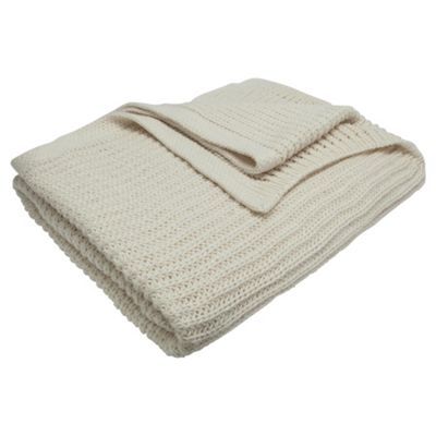 Buy Tesco Chunky Knit Throw Cream from our Throws, Blankets ...