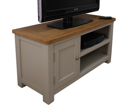 grey painted oak tv unit