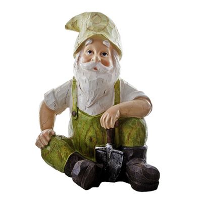 Buy Gary the Wooden Effect Sitting Resin Garden Gnome Ornament with ...