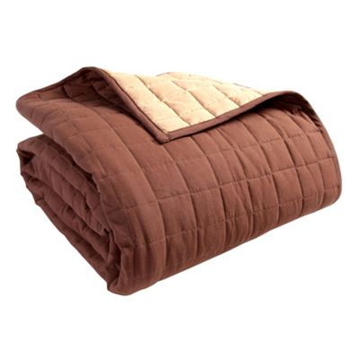 Buy Homescapes Cotton Quilted Reversible Bedspread ...