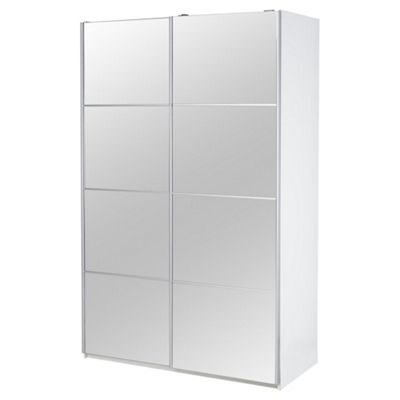 white mirrored double wardrobe