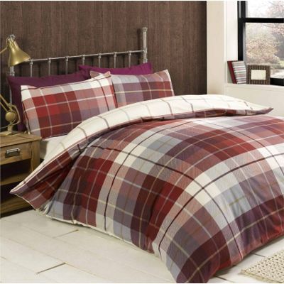 Buy Rapport Lewis Red Duvet Cover Set Double From Our Double
