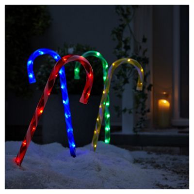 Buy Light Up Candy Cane Christmas Path Marker lights, 4 pack from our