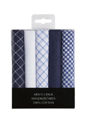 Buy Tesco F&F 5 Pack of Checked and Plain Handkerchiefs from our Men's ...