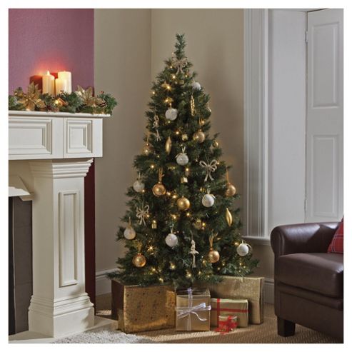 Buy Festive Princess Pine Christmas Tree With Pre-Lit White LEDs, 6ft ...