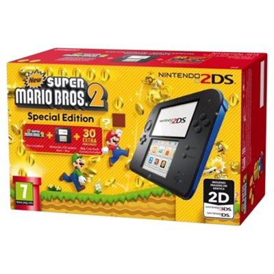 Buy Nintendo 2DS Console (Black and Blue) with New Super Mario Bros. 2 ...