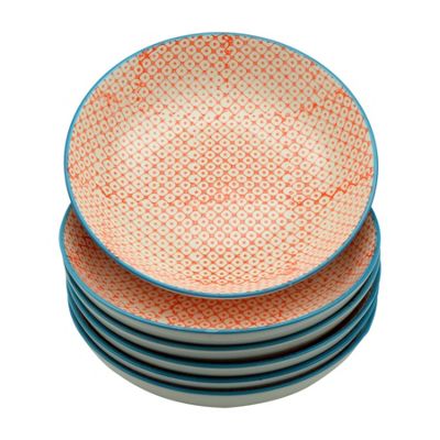 Buy Nicola Spring Patterned Porcelain Pasta Bowls - Orange Print Design ...