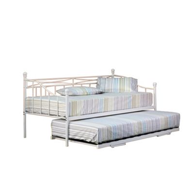 Buy Comfy Living 2ft6 Small Single Everyday Day Bed In White Trundle 