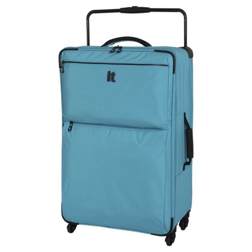 Buy IT Luggage World's Lightest 4-Wheel Turquoise Check Large Suitcase ...