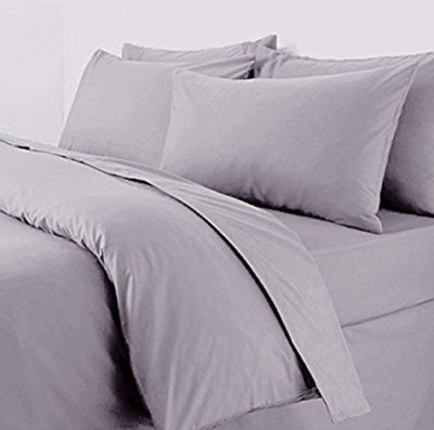 Buy Polycotton Percale Duvet Cover Set Grey Super King From Our