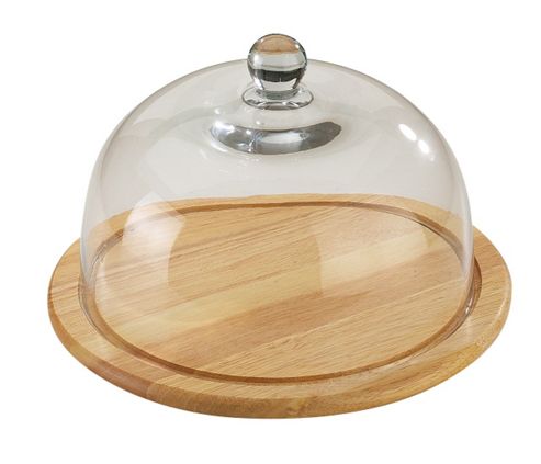 Buy Zassenhaus 26 cm Cheese Board with Rubber Wood Glass Dome from our ...