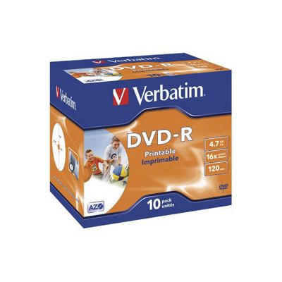 Buy Verbatim DVD-R 4.7GB Printable Blank Media Discs 10 Pack from our ...