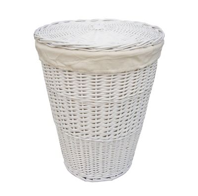 Buy Wicker Valley Single Round Laundry Basket in White from our Laundry ...