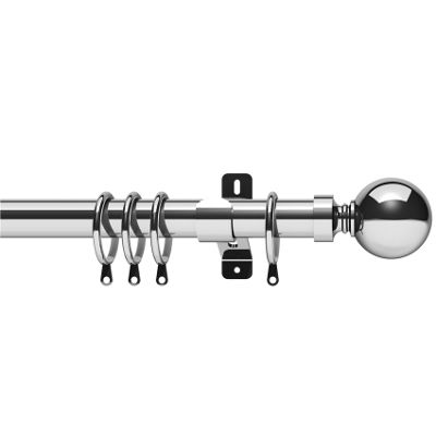 Buy Swish Elements 28mm Belgravia Chrome Bay Window Curtain Pole ...