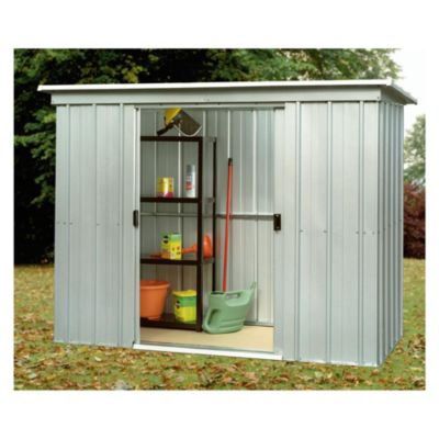 buy yardmaster 7'4x4' metal pent shed with floor support