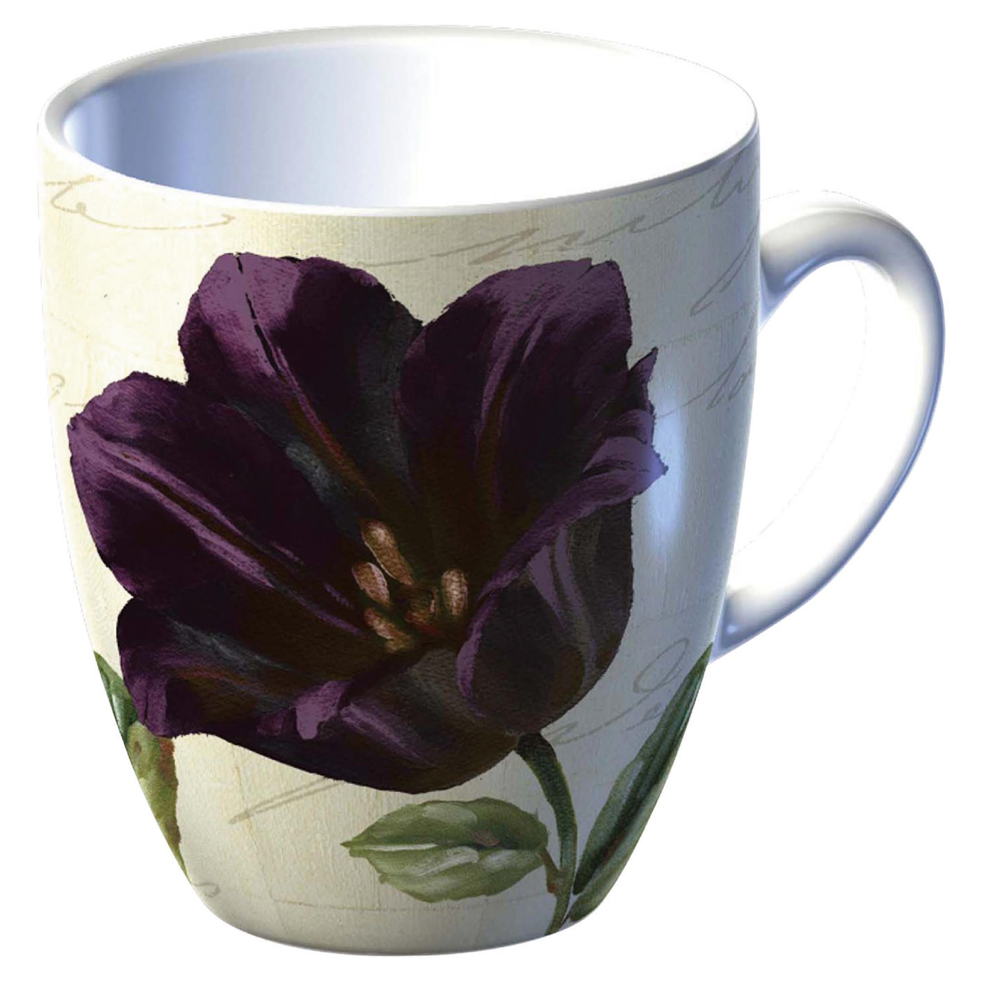 Tesco Direct - DISC Tesco Single Fine China Classic Flower Mug Black ...