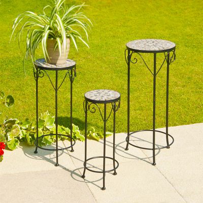Buy Ostia Set of 3 Mosaic Plant Stands from our Planters range - Tesco